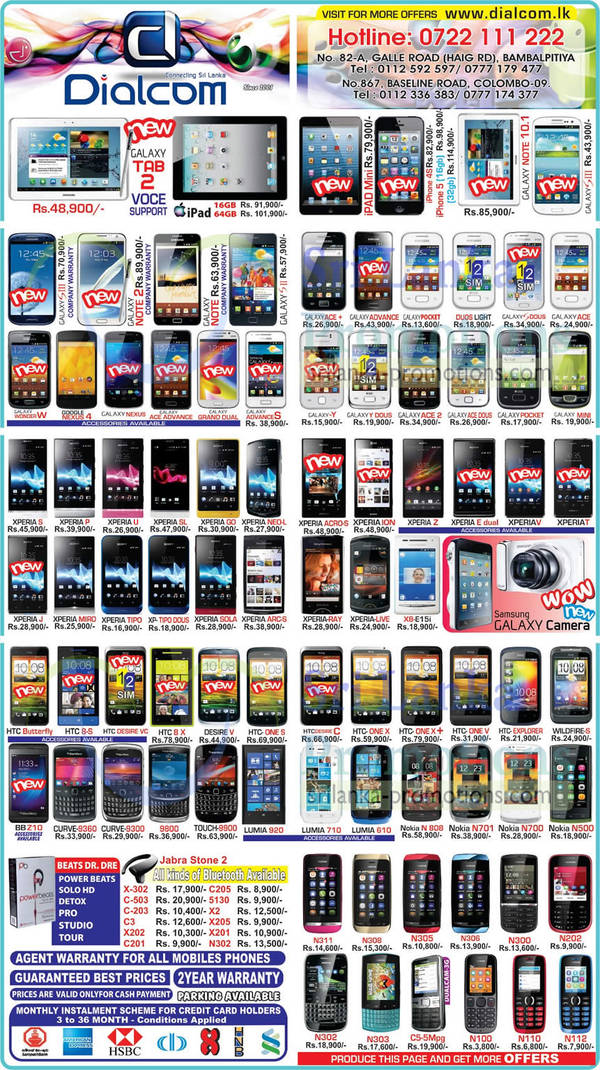 Featured image for Dialcom Smartphones & Mobile Phones Price List Offers 24 Feb 2013