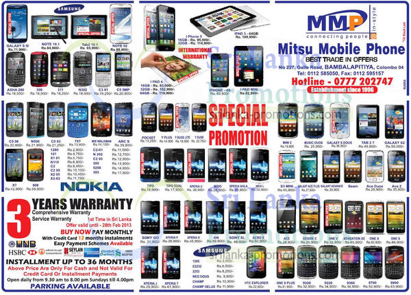 Featured image for Mitsu Mobile Phone Smartphones & Mobile Phones Price List Offers 24 Feb 2013