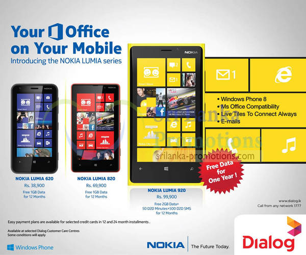 Featured image for Dialog Nokia Lumia Smartphone Offers With FREE Internet Data 2 Apr 2013