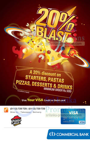 Featured image for Pizza Hut 20% Off Storewide For Visa Cardholders 10 Apr – 30 Sep 2013