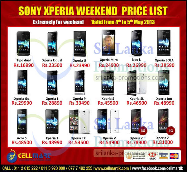 Featured image for Cellmart Sony Smartphones & Mobile Phone Offers 3 May 2013