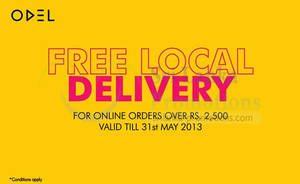 Featured image for (EXPIRED) Odel FREE Local Delivery Promo 27 – 31 May 2013