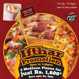 Featured image for Pizza Hut 3 Reg Pizza For Rs 1600 Ifthar Promotion 10 Jul – 11 Aug 2013