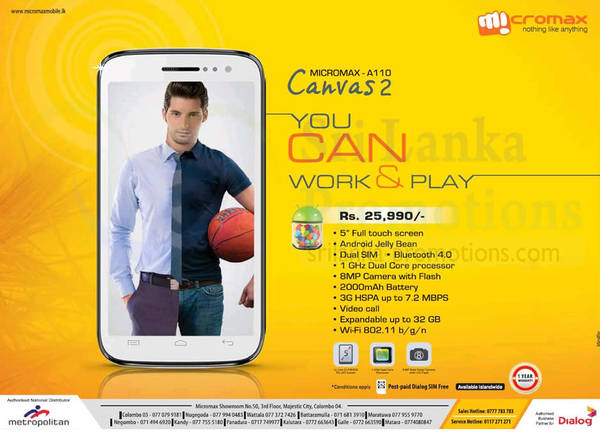 Featured image for Micromax Canvas 2 Android Smartphone Features & Price 11 Aug 2013