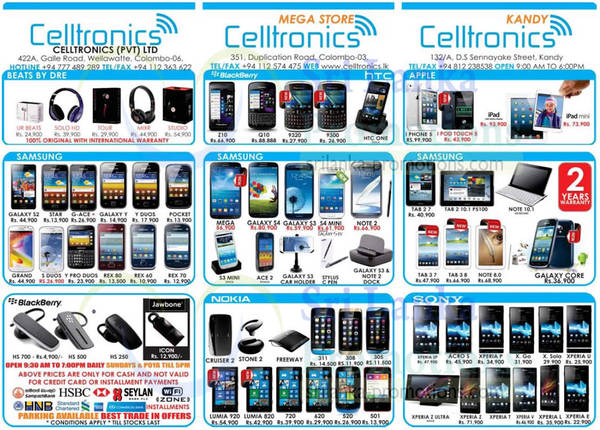 Featured image for Celltronics Smartphones & Mobile Phones Price List Offers 15 Sep 2013