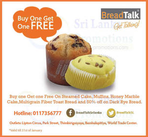 Featured image for BreadTalk 1 For 1 Promo @ All Outlets 23 – 31 Jan 2014