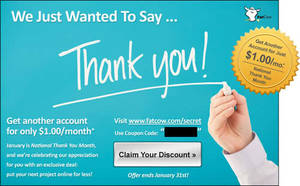 Featured image for (EXPIRED) FatCow Web Hosting $1/mth Coupon Code With FREE Domain Name 21 – 31 Jan 2014
