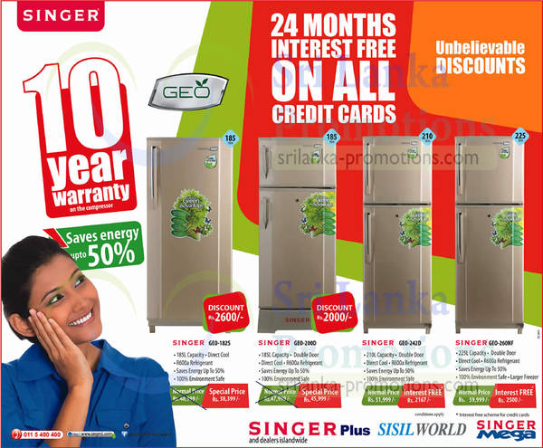 Featured image for Singer Refrigerator Special Price Offers 30 Jan 2014