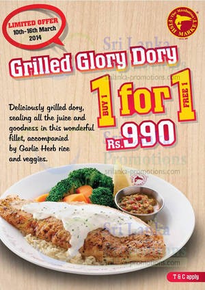 Featured image for Manhattan Fish Market 1 For 1 Grilled Glory Dory Promo 10 – 23 Mar 2014