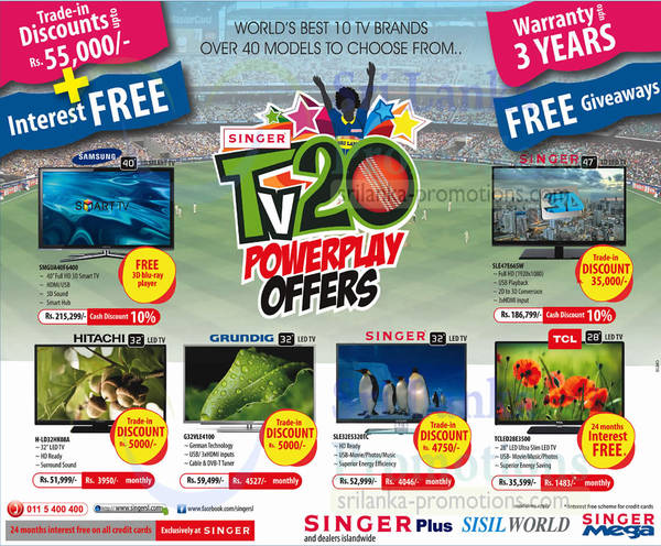 Featured image for Singer, Samsung, TCL & More TV Offers 9 Mar 2014