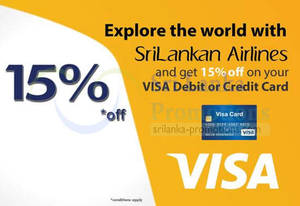 Featured image for SriLankan Airlines 15% OFF For Visa Cardmembers 1 – 21 May 2014