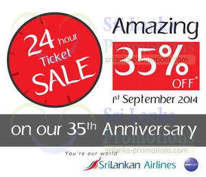 Featured image for Srilankan Airlines 20% OFF All Flights 24hr Promo 1 Sep 2014