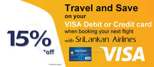 Featured image for SriLankan Airlines 15% OFF With Visa Cards 15 – 30 Sep 2014