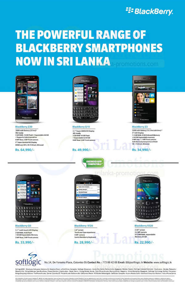 Featured image for Blackberry Smartphone Offers @ Softlogic 19 Oct 2014
