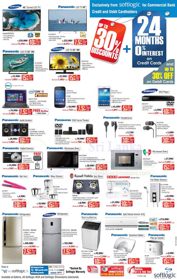 Featured image for Softlogic Panasonic , Samsung & More Electronic Offers 5 Oct 2014