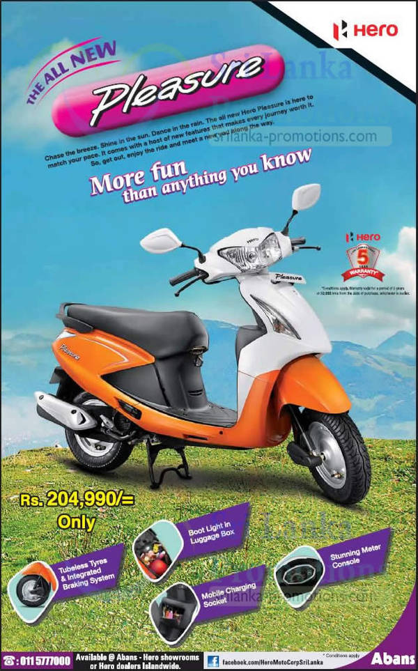 Featured image for Hero Pleasure Scooter Offer @ Abans 26 Feb 2015
