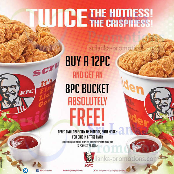 Featured image for KFC Buy 12pcs Chicken & Get 8pc FREE 1-Day Promo 30 Mar 2015