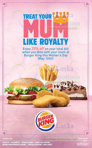 Featured image for Burger King Dine with Mum & Get 20% OFF 10 May 2015