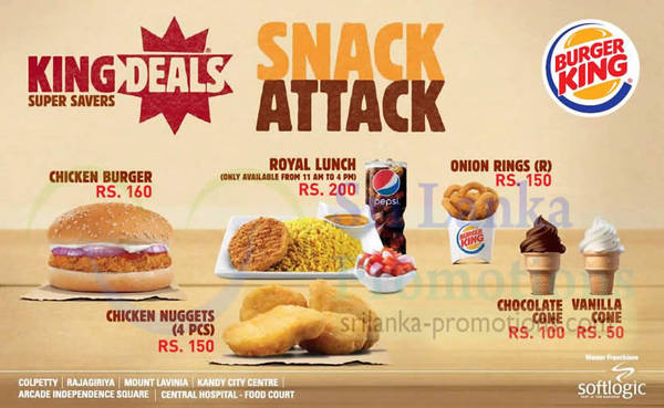 Featured image for Burger King From Rs 50 Snack Attack Super Savers 24 May 2015