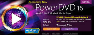 Featured image for CyberLink 60% OFF PowerDVD 15 Ultra Movie & Media Player Software 3 – 4 Aug 2015