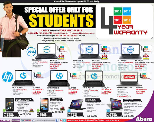 Featured image for Abans Student Laptops/Notebook Offers 31 Aug 2015