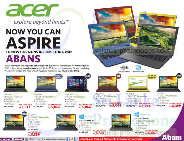 Featured image for Abans Acer Aspire Notebooks Offers 7 Sep 2015