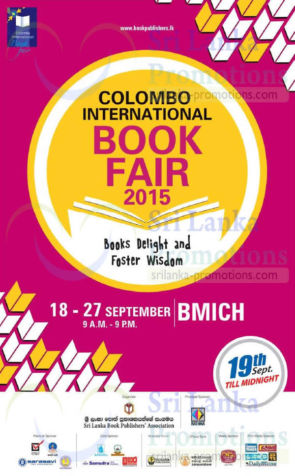 Featured image for Colombo International Book Fair 18 – 27 Sep 2015