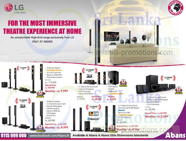 Featured image for LG Home Theatre Systems Offers @ Abans 13 Sep 2015
