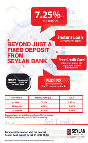 Featured image for Seylan Bank fr 6% p.a. Fixed Deposit Rates 27 Sep 2015