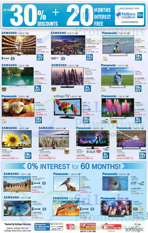 Featured image for Samsung & Panasonic TV Offers @ Softlogic 27 Sep 2015