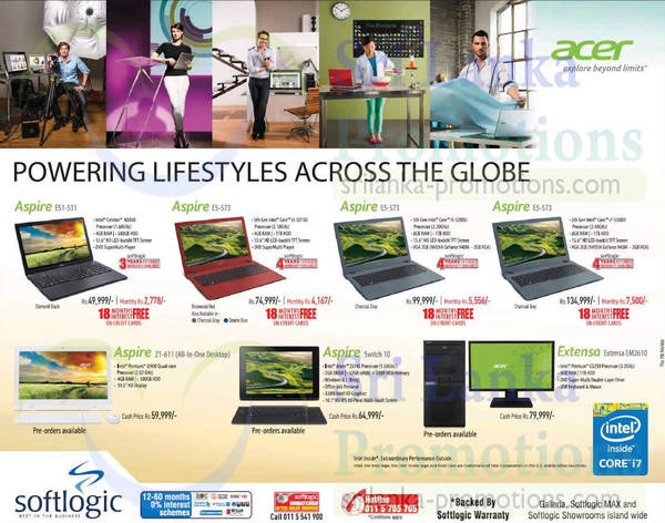 Featured image for Acer Notebooks & Desktop PC Offers @ Softlogic 7 Oct 2015