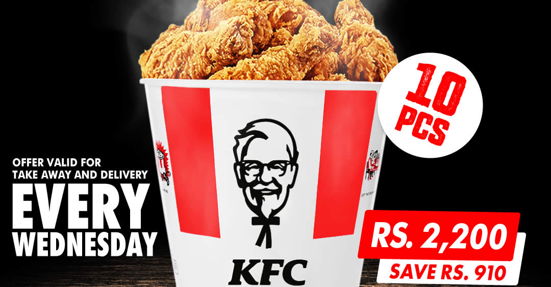 Featured image for KFC is offering 10pcs chicken for only Rs. 2,200 on Wednesdays