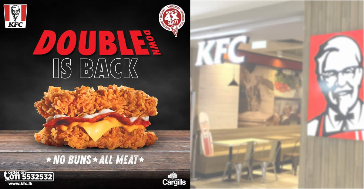 Featured image for KFC Sri Lanka brings back the Double Down burger for a limited time from 3 Nov 2022
