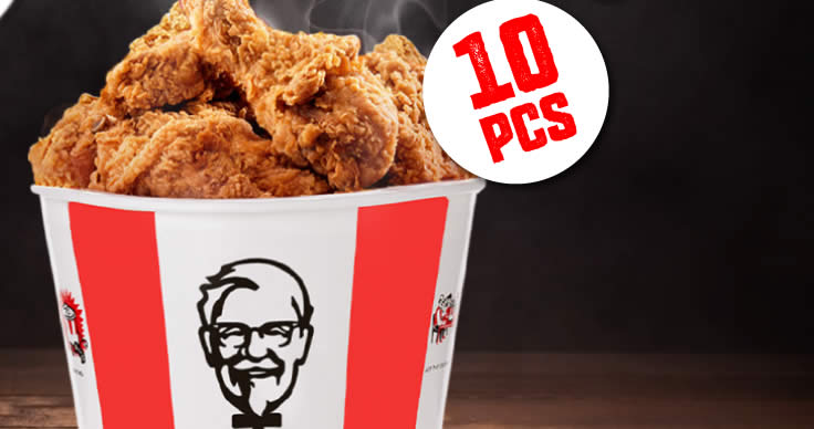 Featured image for Grab 10pc KFC Chicken Bucket for Rs. 3900 at KFC Sri Lanka outlets on Wednesday, 19 July 2023