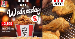 Featured image for KFC Sri Lanka 10pc Chicken Bucket + FREE 4 Biriyani Pilaf Rice for Rs. 3,900 on 6 Sep 2023