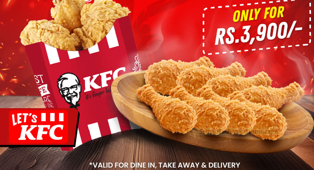 Featured image for KFC offering 8pc KFC Drumsticks & 8pc KFC Drumlets for Rs. 3,900 till 20 Oct 2023