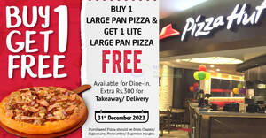 Featured image for Pizza Hut Sri Lanka has BUY 1 GET 1 FREE offer on New Year’s Eve, 31 Dec 2023