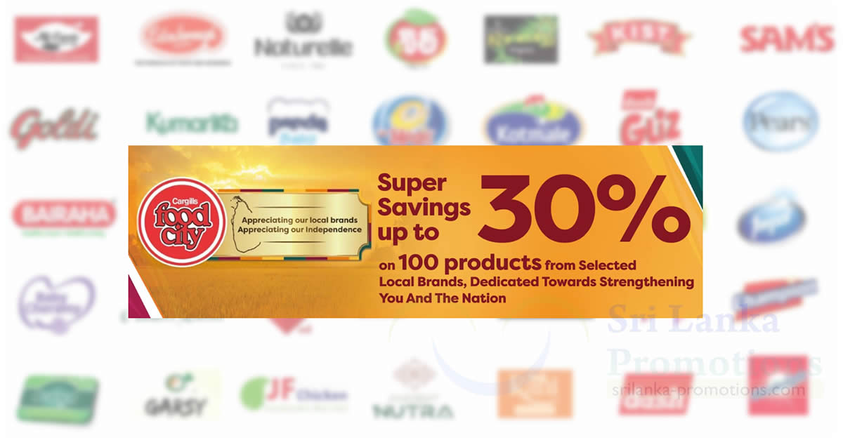 Featured image for Cargills FoodCity offering discounts of up to 30% off on over 100 products from selected local brands till 29 Feb 2024