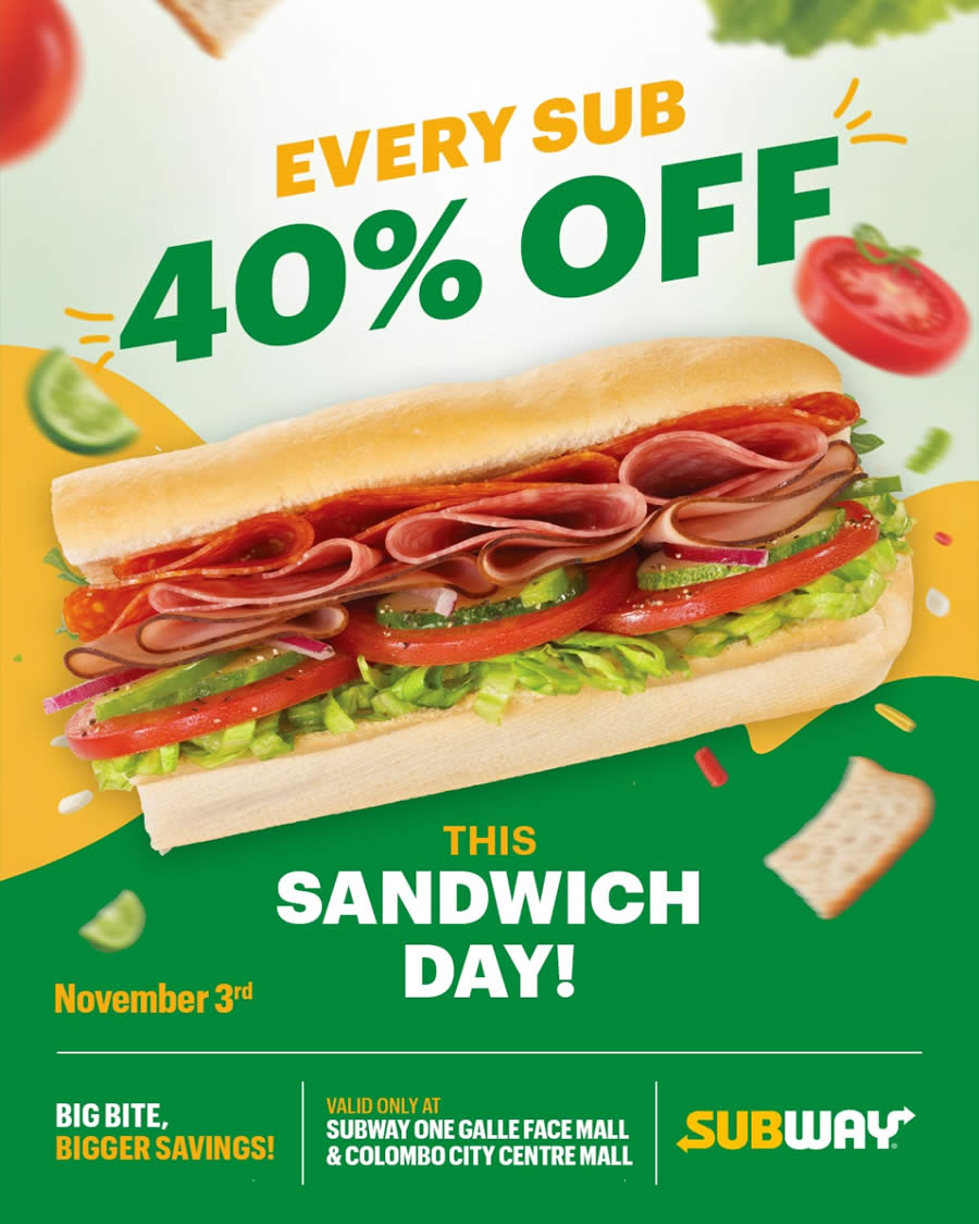 Subway Sri Lanka srilanka promotions.com 31 Oct 2025
